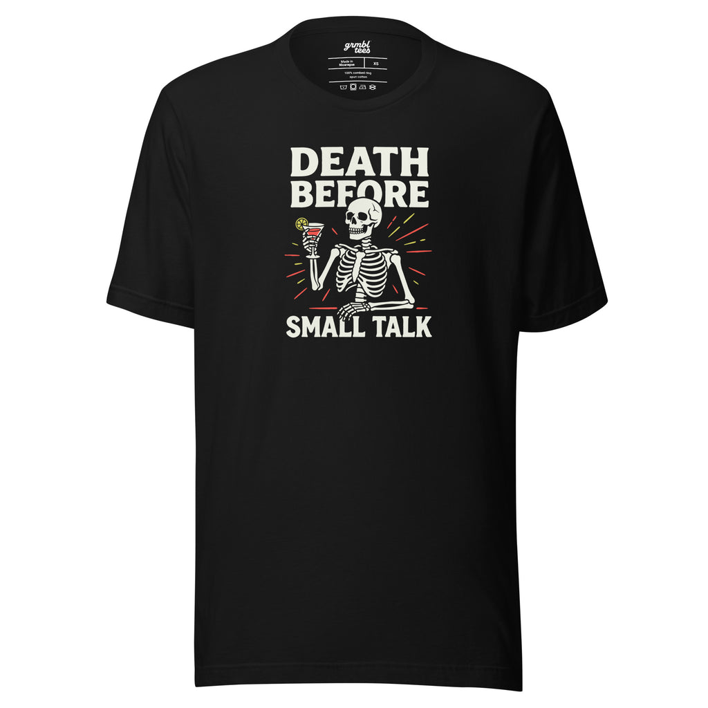 Death Before Small Talk – Introvert T-Shirt – black