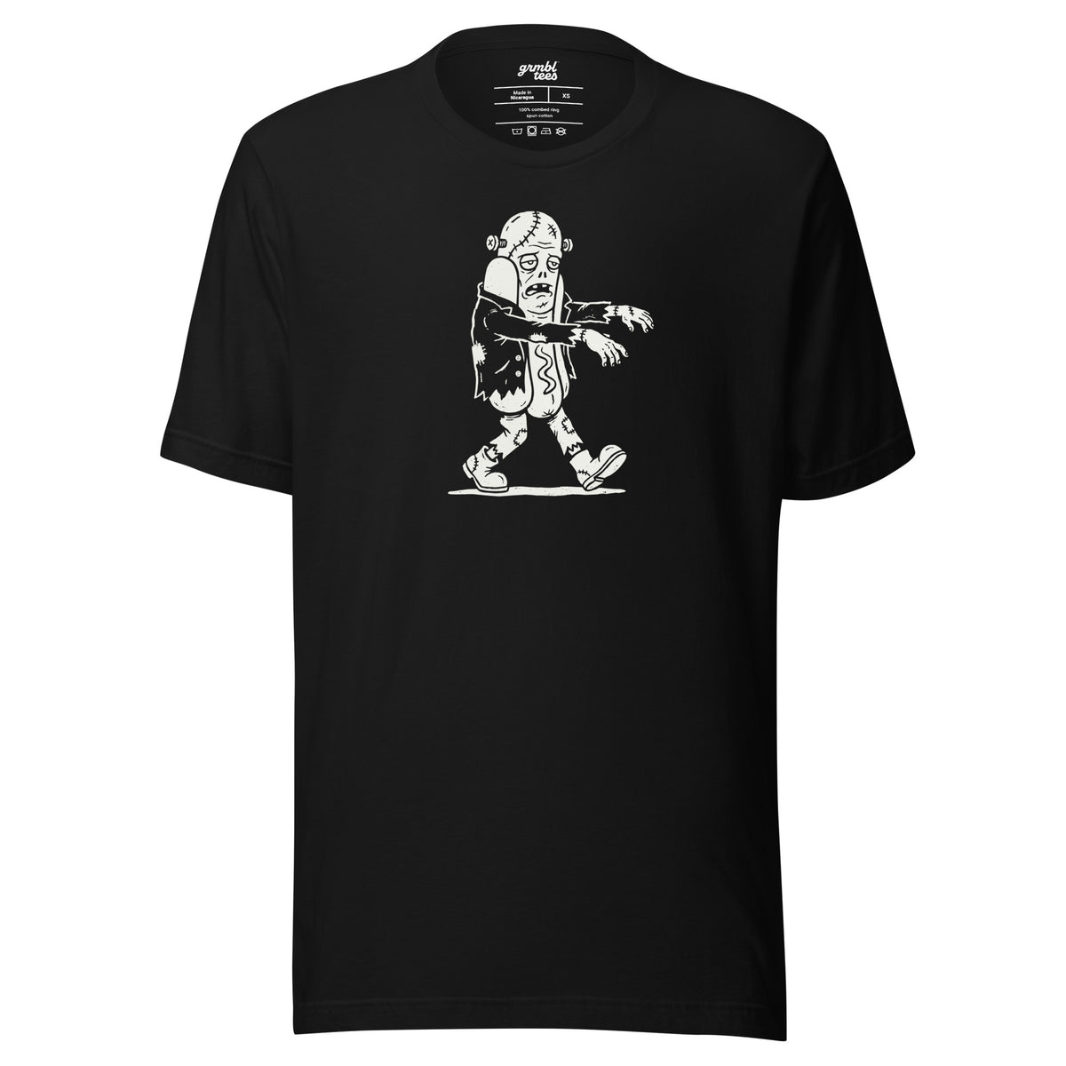 Graveyard Glizzy – Funny Halloween Zombie Hot Dog T-Shirt – black – grmbl tees