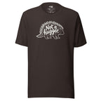 Funny Introvert Graphic T-shirt – Not a Hugger – brown – grmbl tees