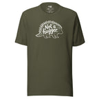 Funny Introvert Graphic T-shirt – Not a Hugger – military green – grmbl tees