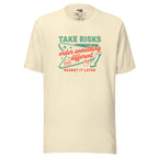 Funny Retro Diner T-Shirt – Take Risks – natural – grmbl tees