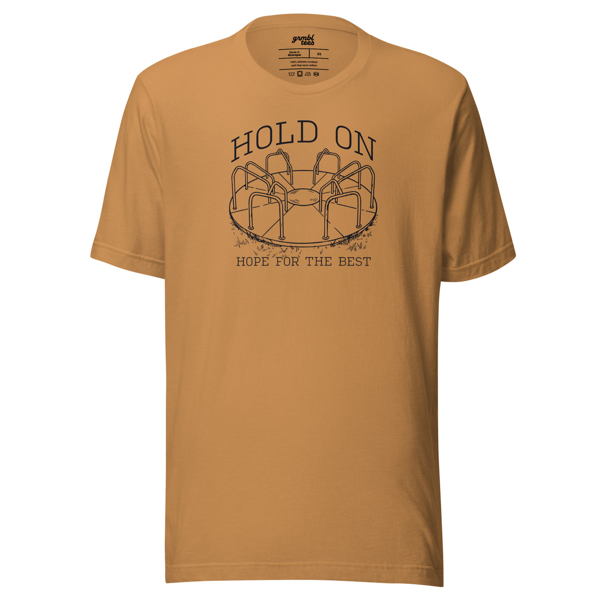 Hold On Hope for the Best – Funny Retro Playground T-Shirt – toast – grmbl tees