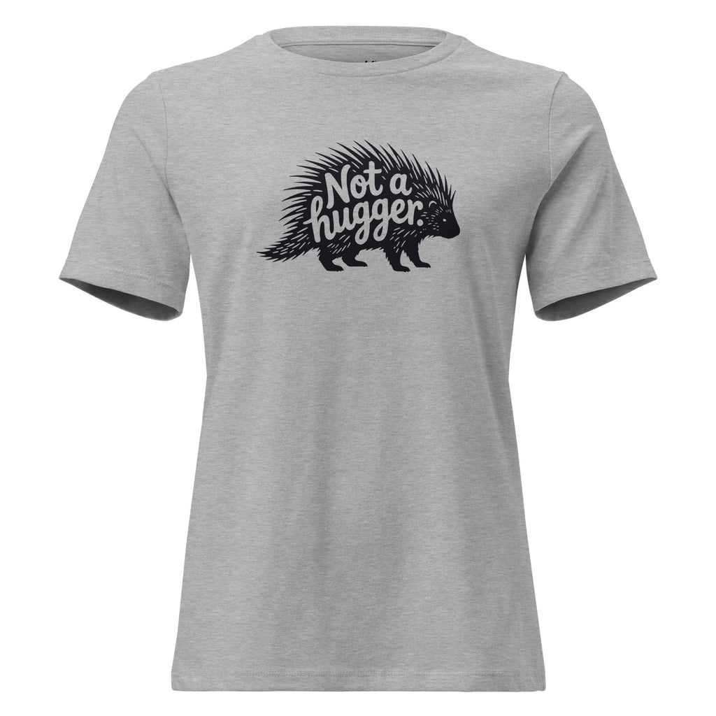 Funny Introvert T-Shirt for Women – Not a Hugger – gray – grmbl tees