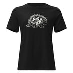 Funny Introvert T-Shirt for Women – Not a Hugger – black – grmbl tees