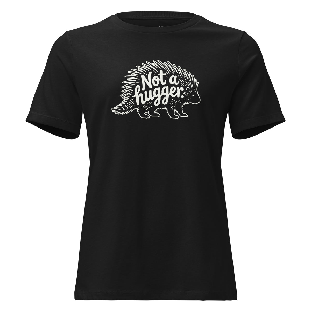 Funny Introvert T-Shirt for Women – Not a Hugger – black – grmbl tees