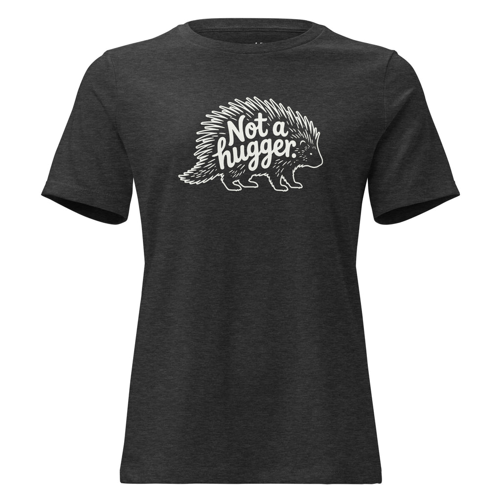 Funny Introvert T-Shirt for Women – Not a Hugger – dark gray – grmbl tees