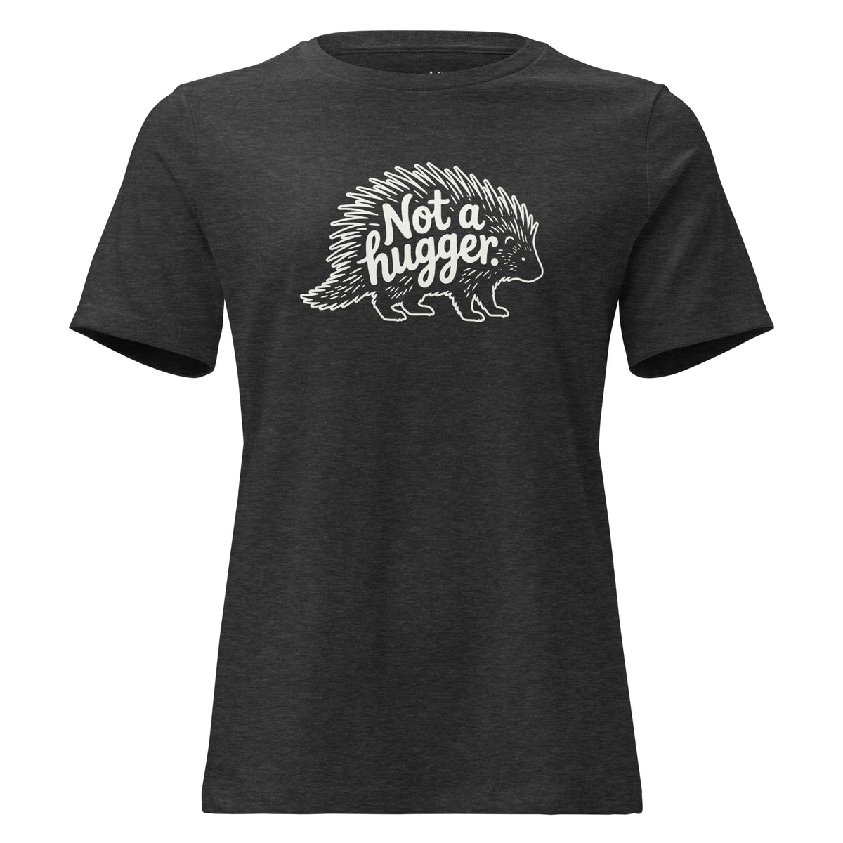 Funny Introvert T-Shirt for Women – Not a Hugger – dark gray – grmbl tees