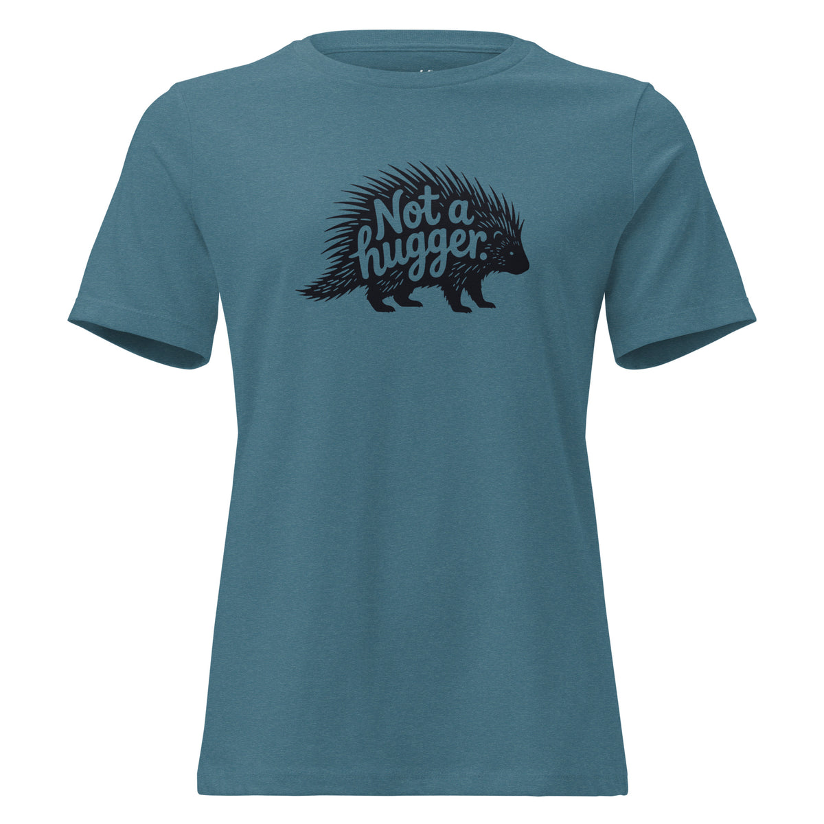 Funny Introvert T-Shirt for Women – Not a Hugger – deep teal – grmbl tees