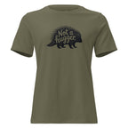 Funny Introvert T-Shirt for Women – Not a Hugger – military green – grmbl tees